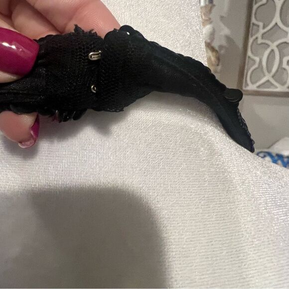 NWT Mac Duggal black sequin midi Halter dress women's size 2 with side ruching - Picture 11 of 14